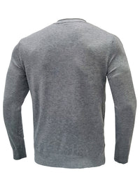 Thumbnail for Men's new solid color long sleeve sweater - K - 8 COLORS -