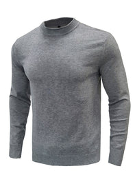 Thumbnail for Men's new solid color long sleeve sweater - K - 8 COLORS -