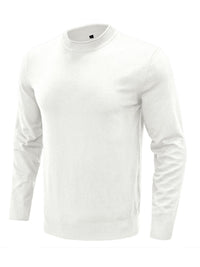 Thumbnail for Men's new solid color long sleeve sweater - K - 8 COLORS -