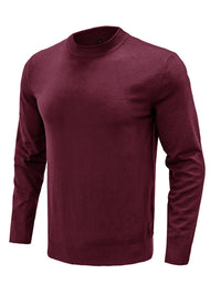 Thumbnail for Men's new solid color long sleeve sweater - K - 8 COLORS -