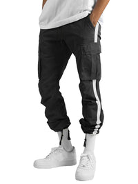 Thumbnail for Men's new fashionable casual drawstring pockets color-blocked Pants - K - 6 COLORS -