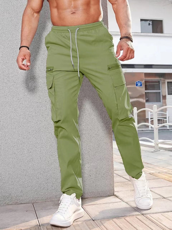 Men's new fashionable casual sports zipper Pants - K - 8 COLORS -