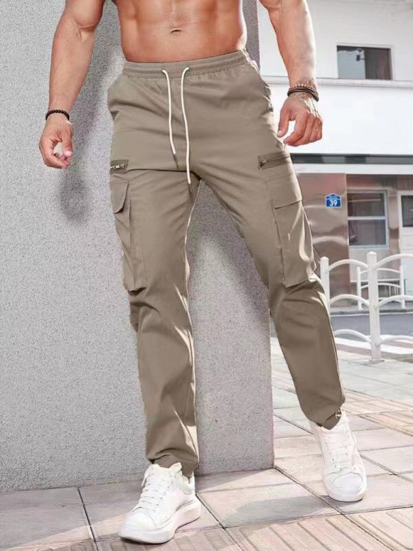 Men's new fashionable casual sports zipper Pants - K - 8 COLORS -