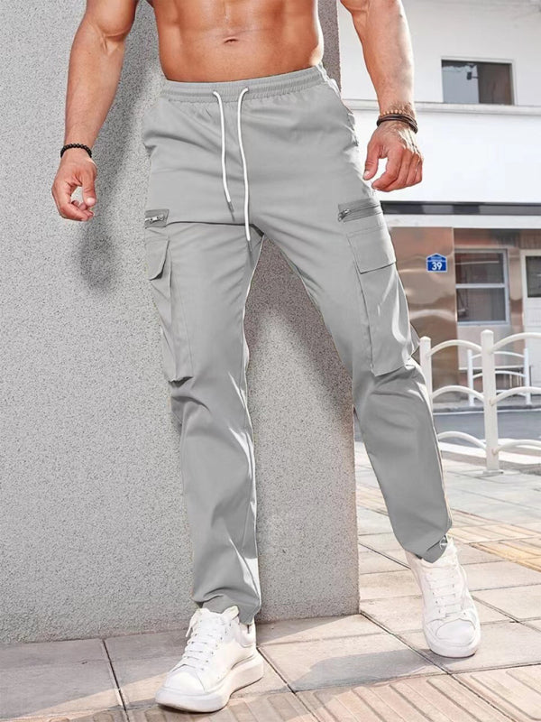 Men's new fashionable casual sports zipper Pants - K - 8 COLORS -