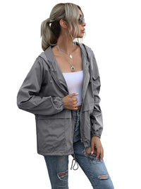 Thumbnail for New women's zipper hoodie lightweight outdoor hiking raincoat jacket - K - 5 COLORS -