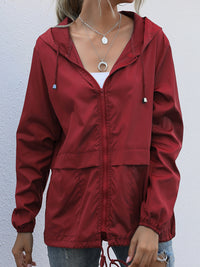 Thumbnail for New women's zipper hoodie lightweight outdoor hiking raincoat jacket - K - 5 COLORS -