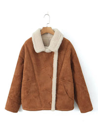 Thumbnail for Women's New Retro Casual Faux Lamb Wool Jacket - K - 2 COLORS -