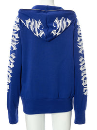 Thumbnail for Zippered letter print hooded long-sleeved casual sweatshirt - K - 2 COLORS -