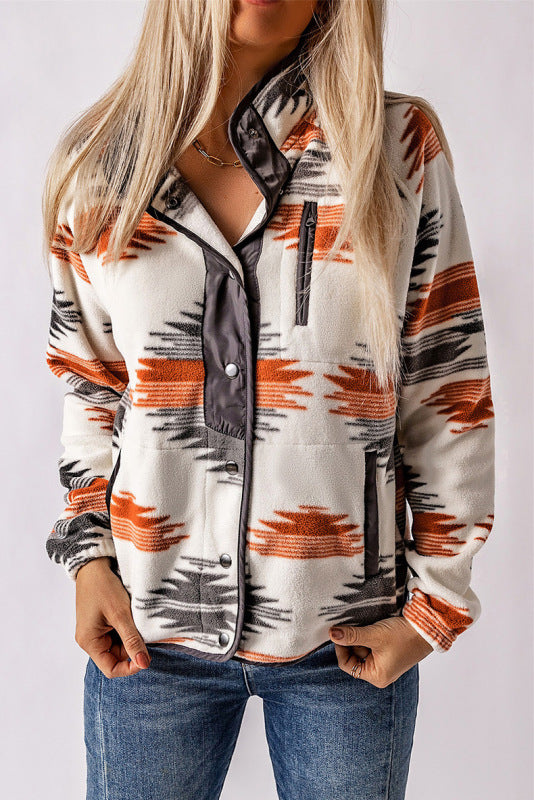 Women's western style printed cardigan jacket - K - 4 COLORS -