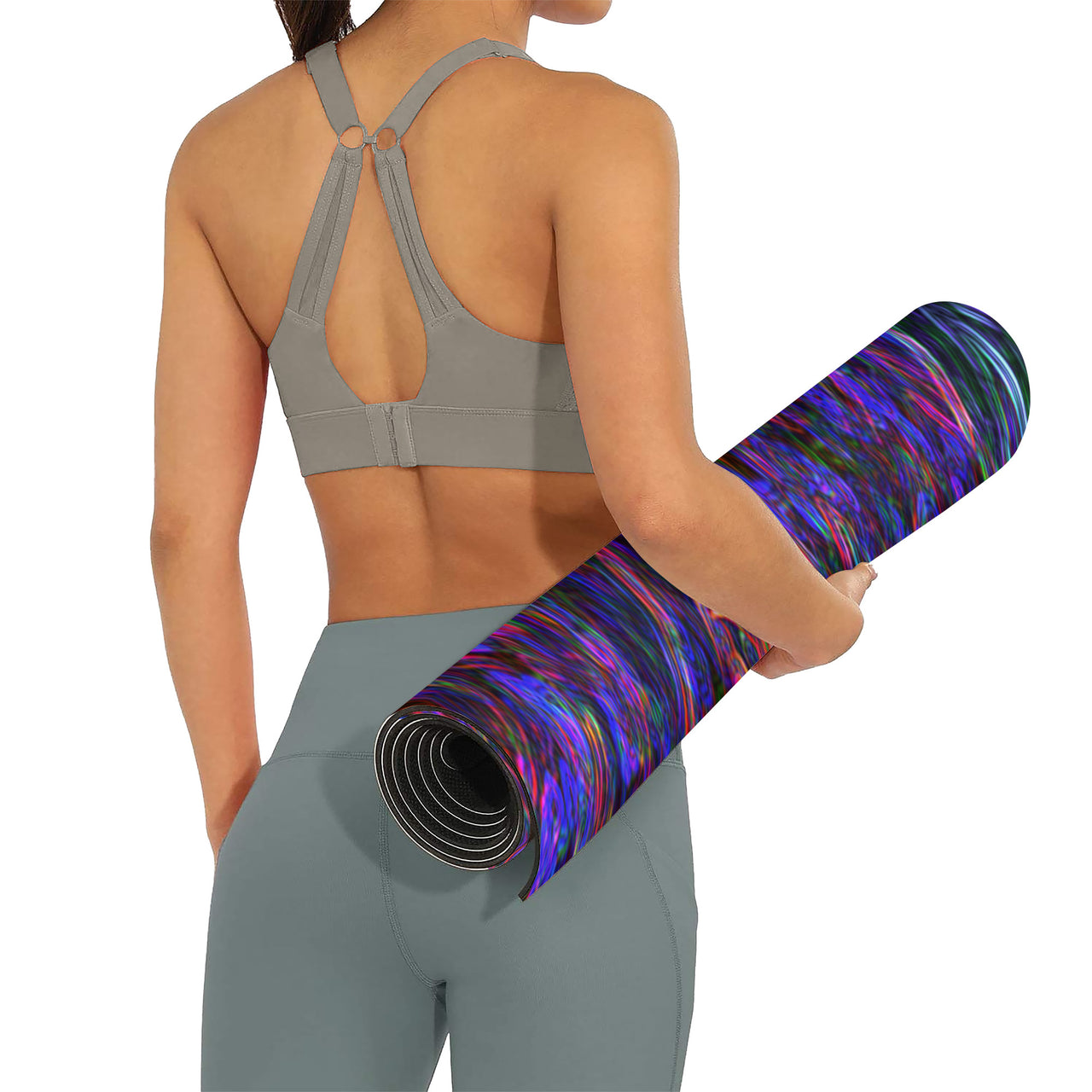 OOTO - Yoga Mat - Glyphic en white over purple neon storm