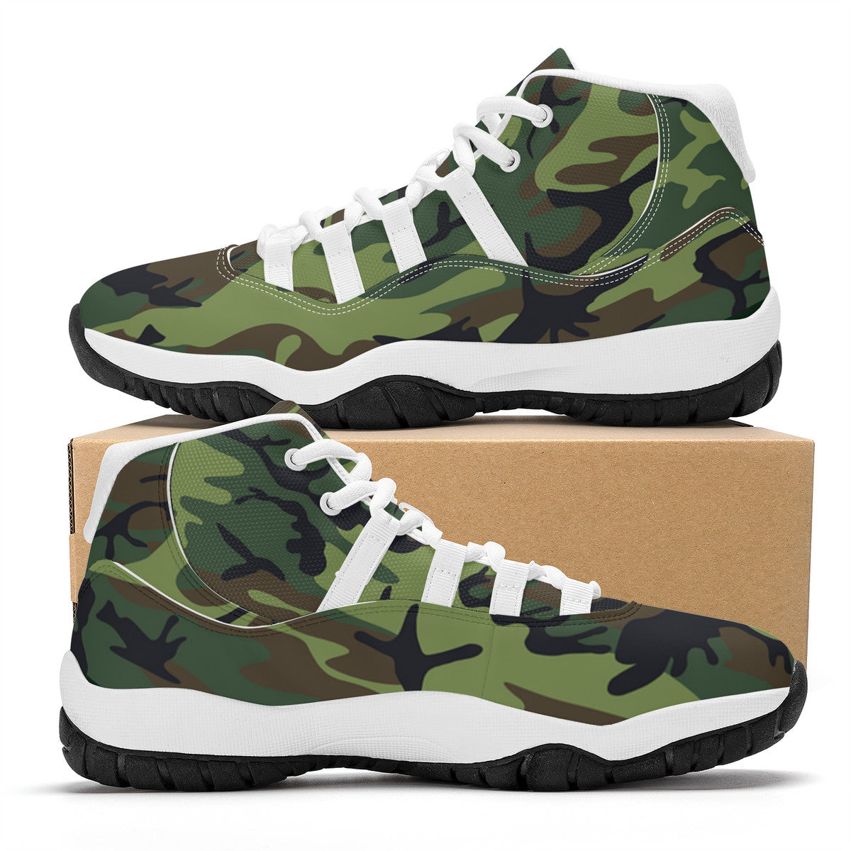 OOTO - FULL COURT CAMO - High Top Air Retro Sneakers - 1 CAMO COLOR -