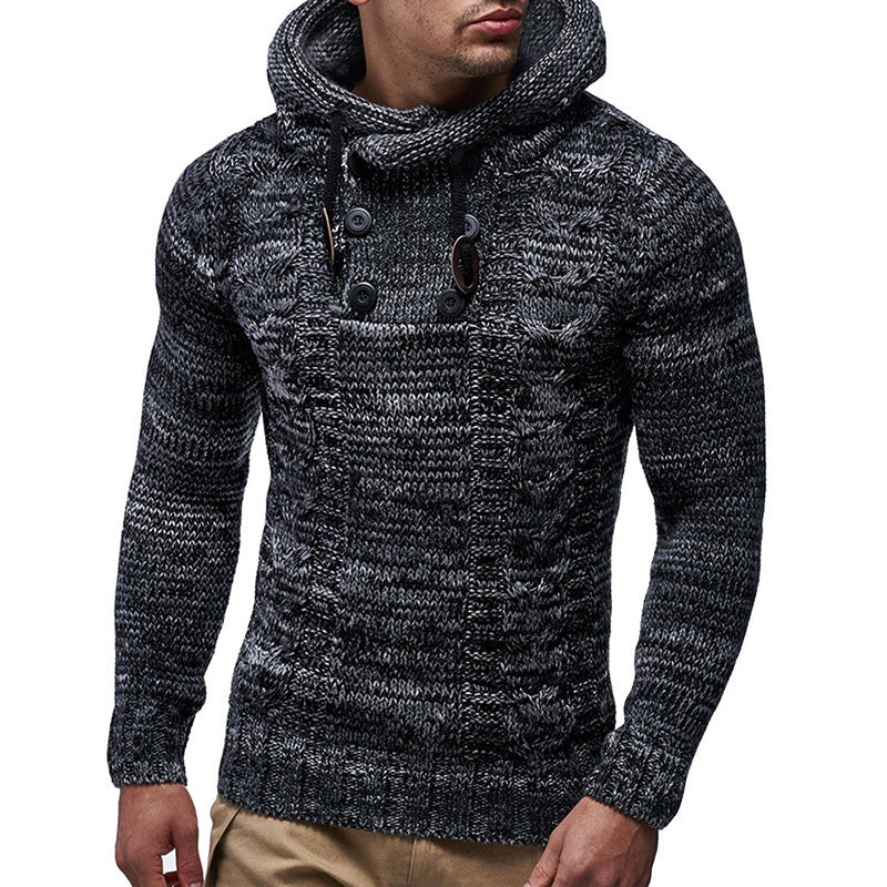 Men's casual pullover warm long sleeve sweater - K - 4 COLORS -