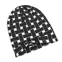 Thumbnail for OOTO - BLACK WEAVE ON WHITE - HC_T6 Adult Knitted Beanie - 1 COLOR -