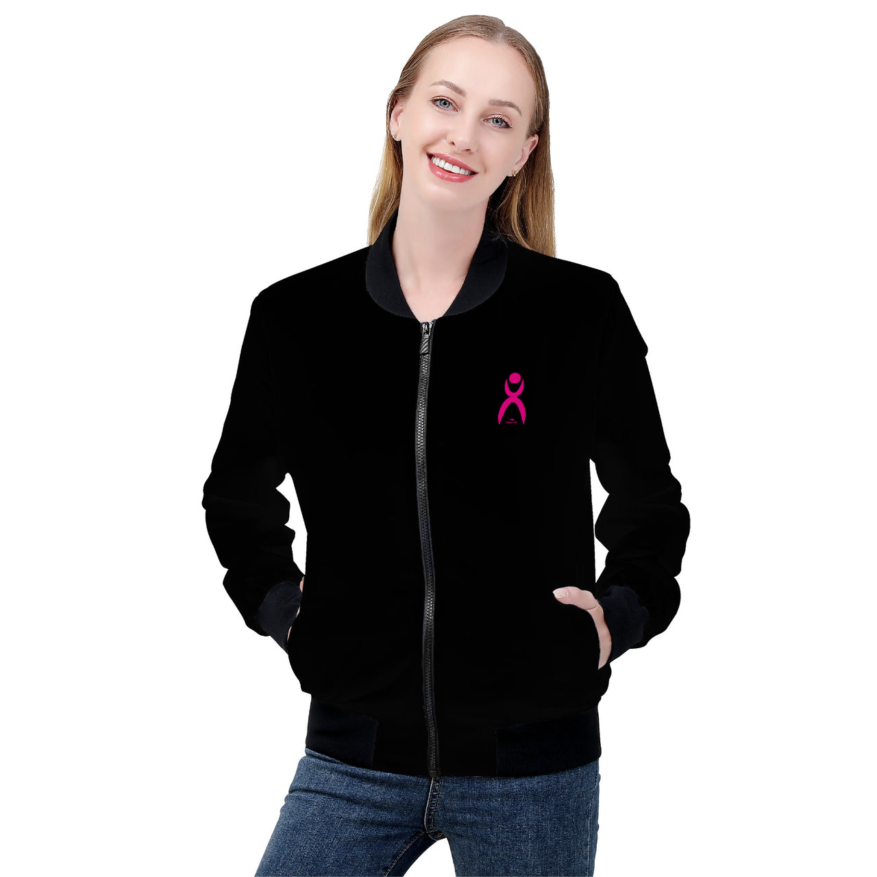 OOTO - GLYPHIC EN PINK - SF_D80 Women's Bomber Jacket - 1 COLOR -