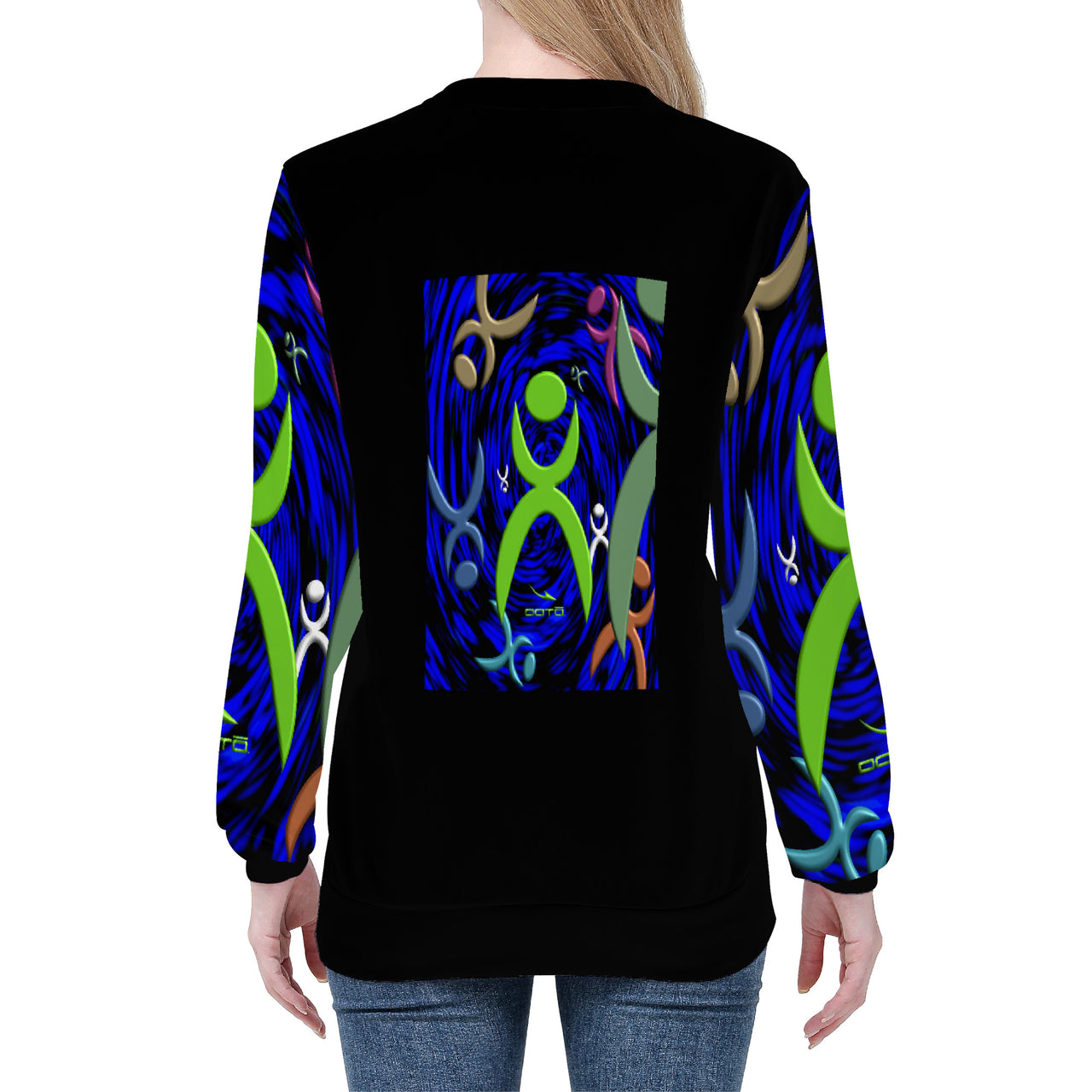 OOTO - GLYPHIC EN DIMENSIONAL GRASP - D84 Women's All Over Print Sweatshirt - 1 COLOR -