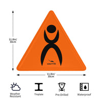 Thumbnail for OOTO - GLYPHIC WARNING SIGN - HC_C75 Triangular Steel Cut Out Shape Metal Art Decor -