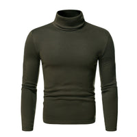 Thumbnail for Men's fleece pullover turtleneck knitted top - K - 6 COLORS -