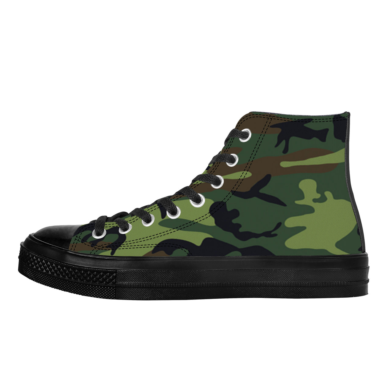 OOTO - CAMO W/ GN - SF_D71 High Top Canvas Shoes - Black soles - 1 COLOR -