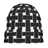 Thumbnail for OOTO - BLACK WEAVE ON WHITE - HC_T6 Adult Knitted Beanie - 1 COLOR -