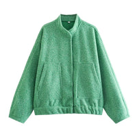 Thumbnail for Loose casual jacket Y2K stand collar concealed button jacket - K - 15 COLORS -