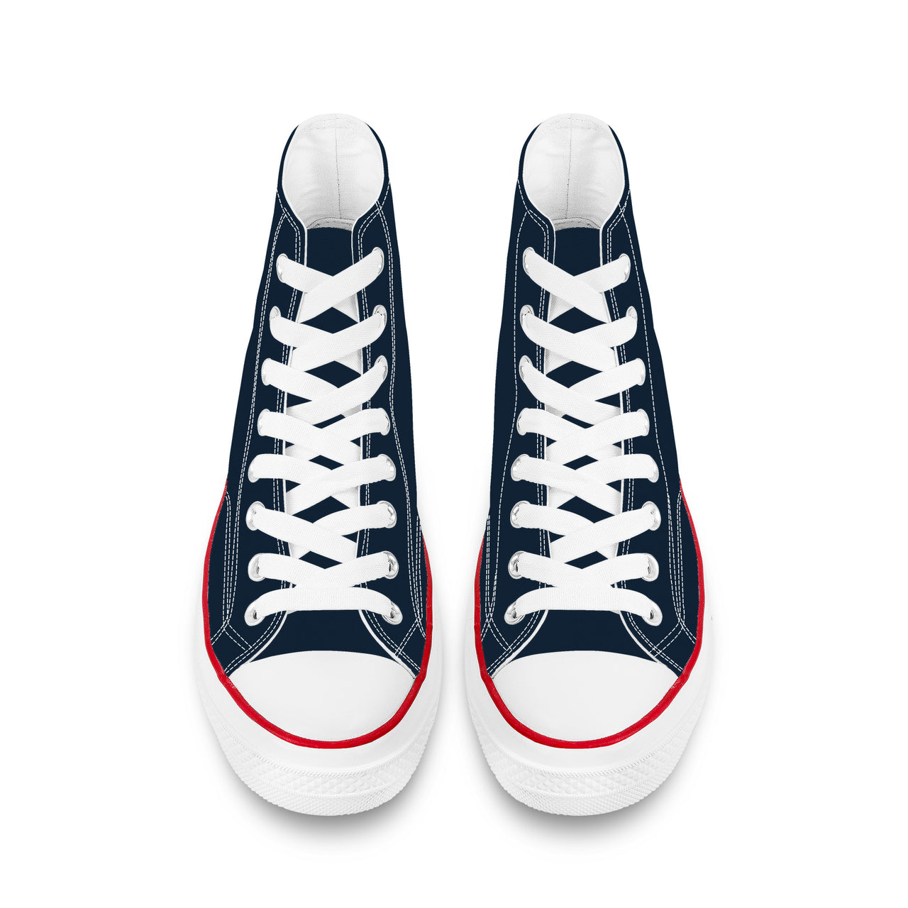 OOTO - High Top Canvas Shoes - BLUE LEAP - White soles - 1 COLOR -