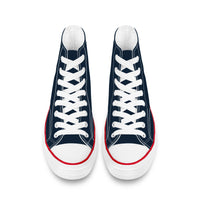 Thumbnail for OOTO - High Top Canvas Shoes - BLUE LEAP - White soles - 1 COLOR -