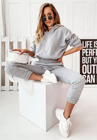 Thumbnail for Casual sports hooded long-sleeved trousers two-piece suit set - 2 PCS. - K - 5 COLORS -