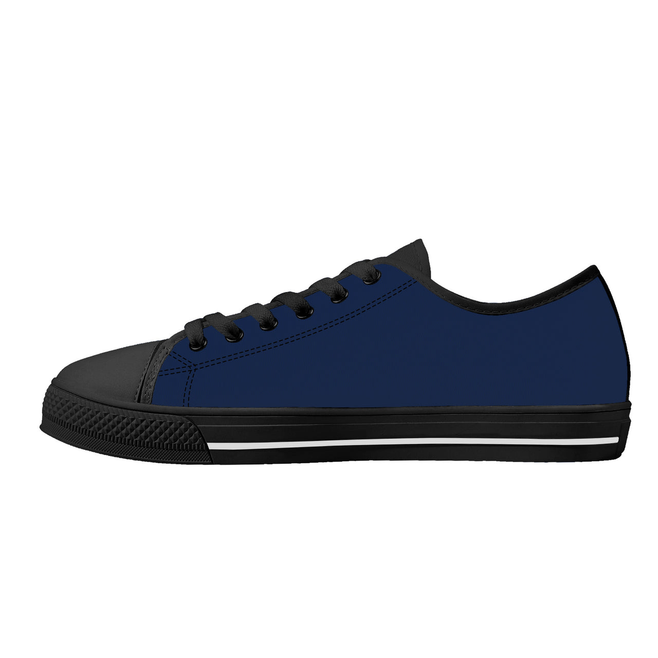 OOTO -  Low-Top Canvas Shoes - CLASSIC B & R - Black soles - 1 COLOR -