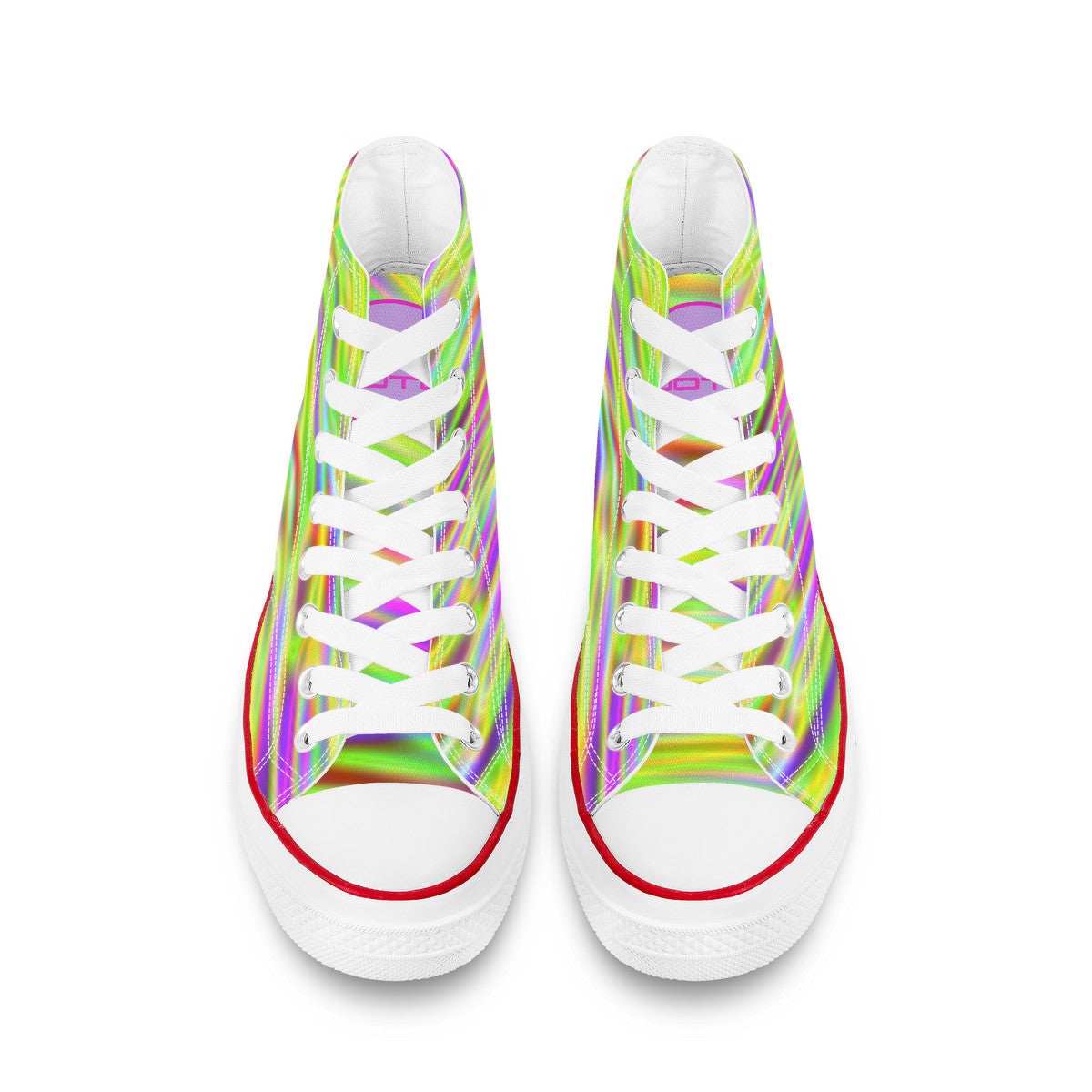 OOTO - High Top Canvas Shoes - NEON STREAM - White soles - 1 COLOR -