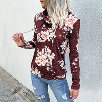 Thumbnail for New Ladies Long Sleeve Floral Print Sweatshirt - K - 1 PATTERN/7 COLORS -