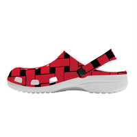 Thumbnail for OOTO - RED WEAVE - WITH (OPTIONAL) PIVOTING HEEL STRAP - SF_S48_All Over Printing Crocs Clogs -