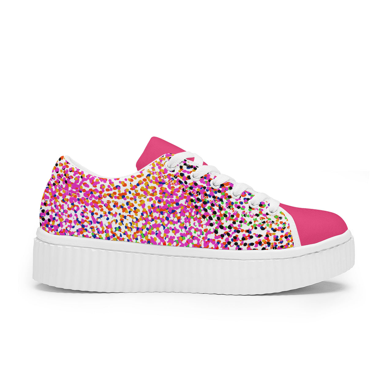 OOTO - CONFETTI IN PINK - Women's Low Top Platform Sneaker - 1 COLOR