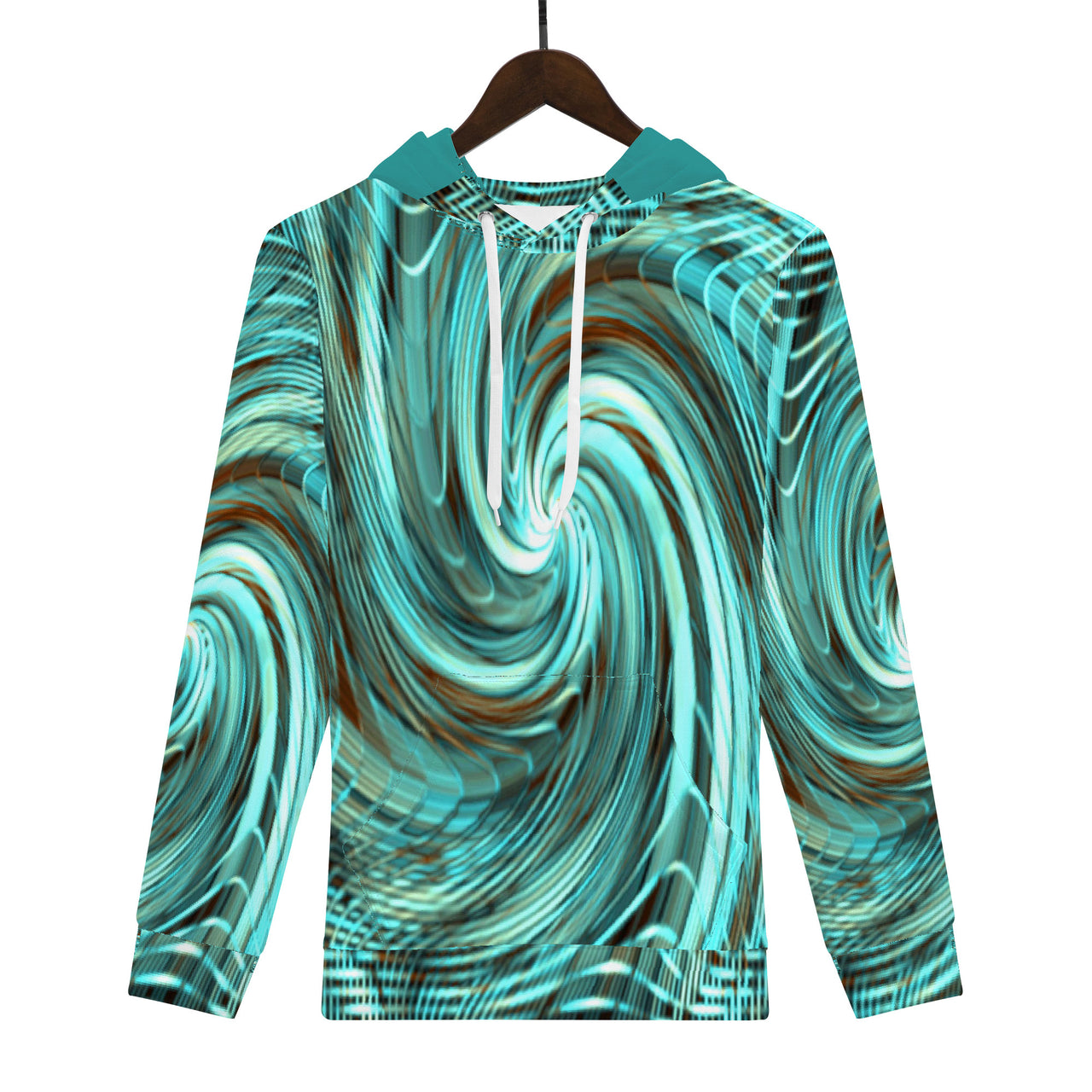 OOTO - GREEN REALITY AQUATIC PHASE - D55 Men's All Over Print Hoodie - 1 COLOR -