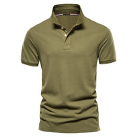 Thumbnail for Men's solid color lapel casual short-sleeved POLO shirt - K - 7 COLORS -