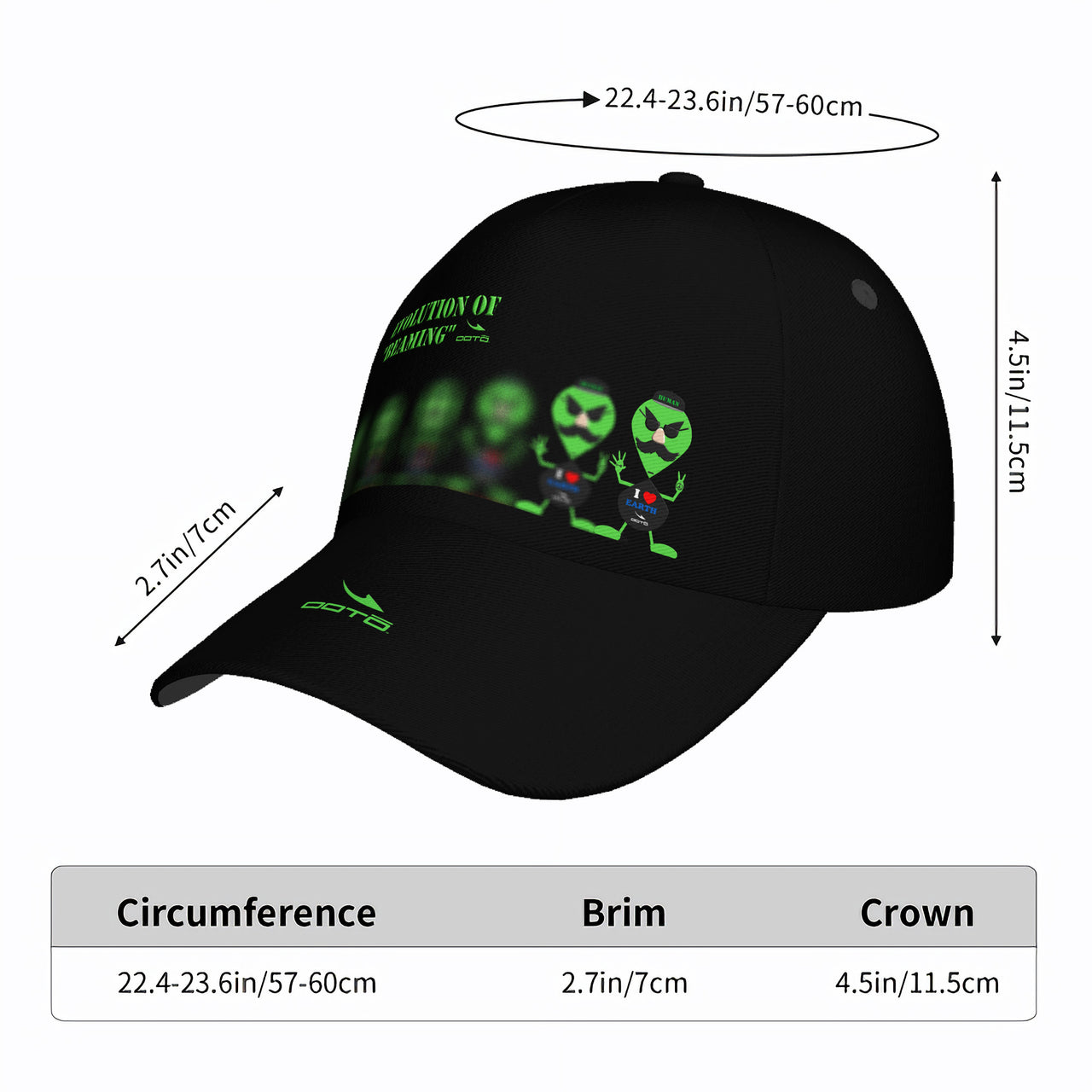 OOTO - AL IN THE EVOLUTION OF BEAMING - HC_T9 Curved Brim Baseball Cap  - 1 COLOR -