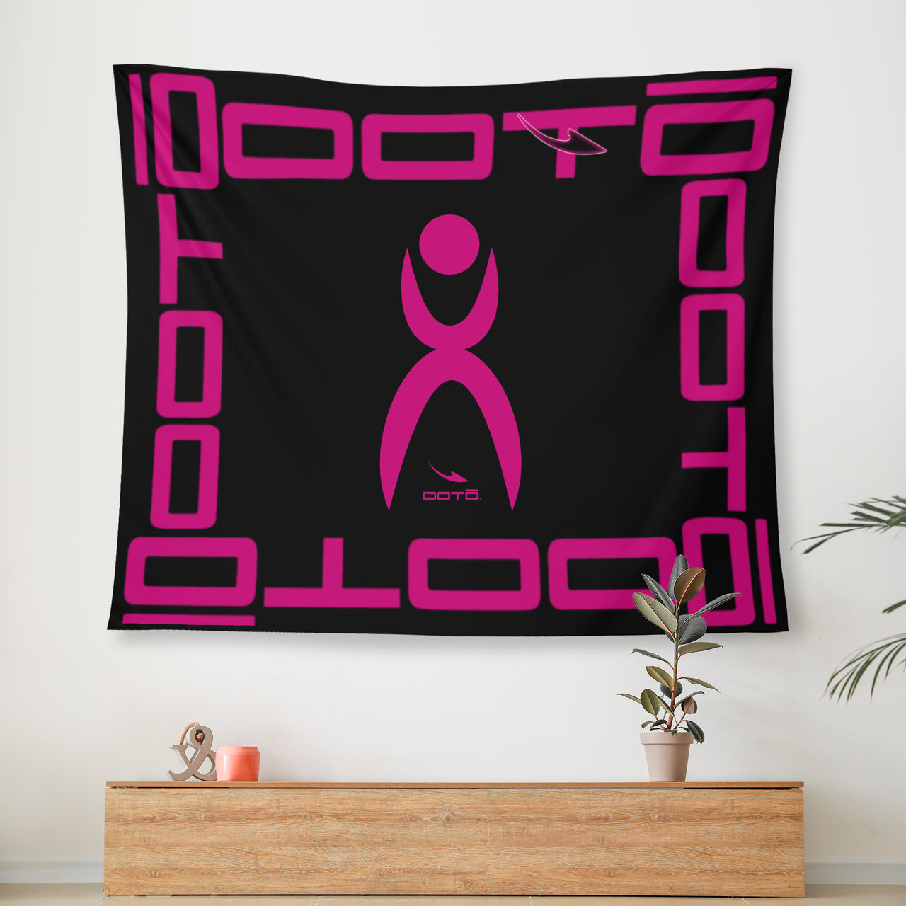 OOTO - GLYPHIC EN NEON PINK - Wall Tapestry - 3 SIZES -