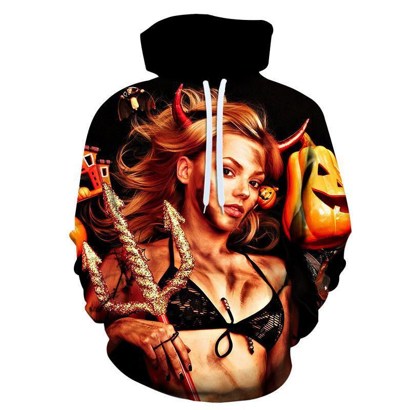 Pumpkin Halloween 3D digital printing hoodie - K - 6 DESIGNS - CHECK US OUT! -