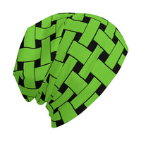 Thumbnail for OOTO - LIME WEAVE ON BLACK - HC_T6 Adult Knitted Beanie - 1 COLOR -