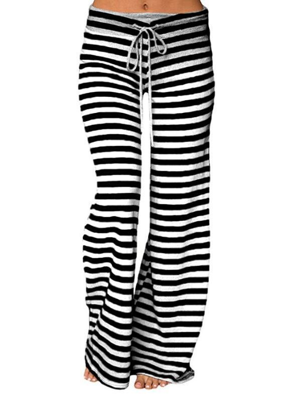 Fashion Versatile Comfortable Seasonal Women's Striped Pants - K - 5 COLORS -