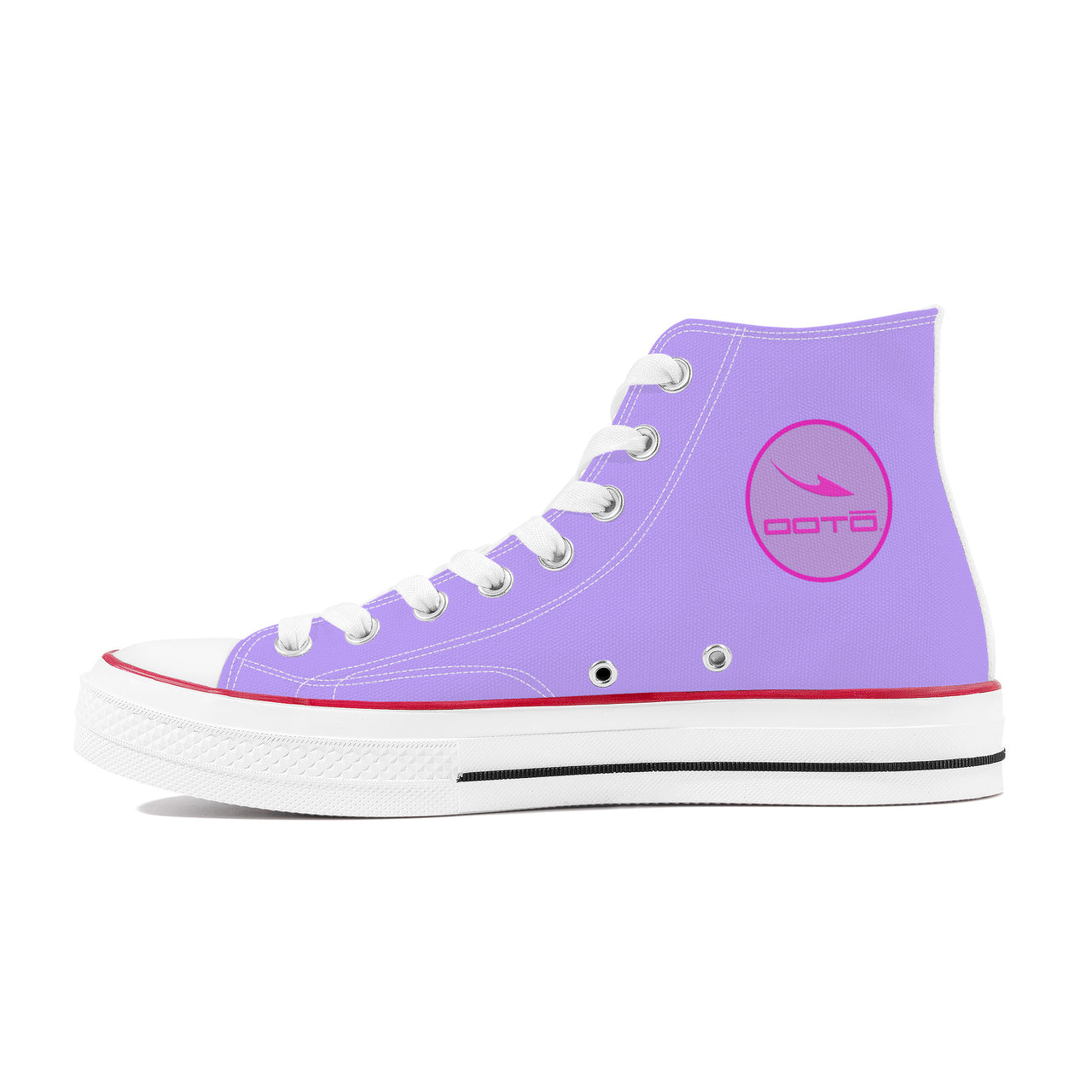 OOTO - EARLY LILAC BLOOM - D70 High Top Canvas Shoes - White soles - 1 COLOR -