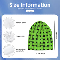 Thumbnail for OOTO - LIME WEAVE ON BLACK - HC_T6 Adult Knitted Beanie - 1 COLOR -