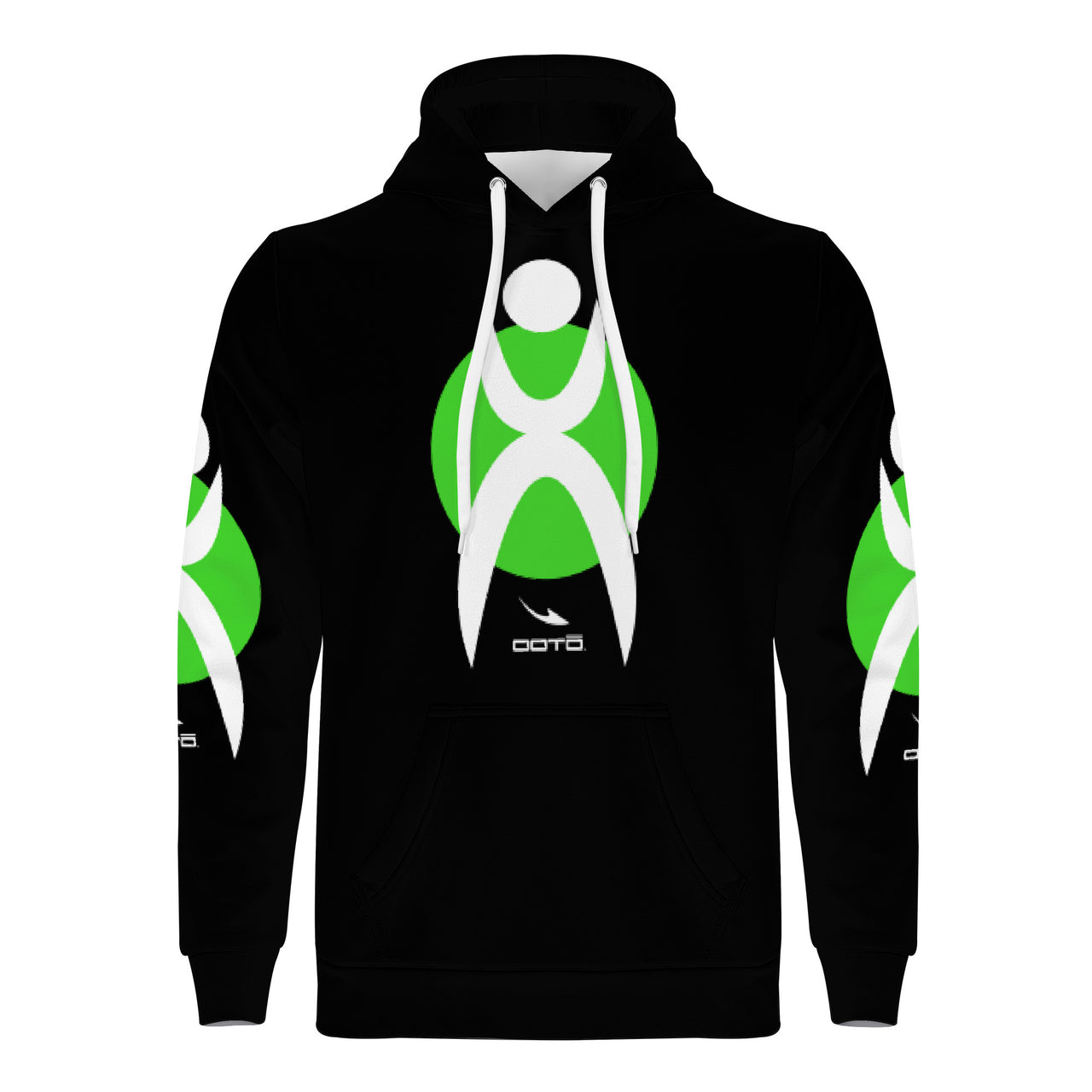 OOTO - GLYPHIC EN BLACK OVER LIME - Men's Hoodie - 1 COLOR -