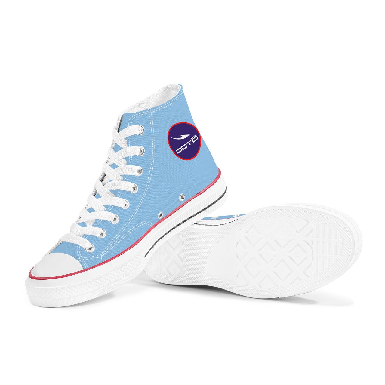 OOTO - D70 High Top Canvas Shoes - CLASSIC BL & W - White soles - 1 COLOR -