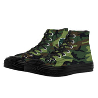 Thumbnail for OOTO - CAMO W/ GN - SF_D71 High Top Canvas Shoes - Black soles - 1 COLOR -