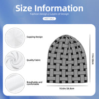 Thumbnail for OOTO - GREY WEAVE ON BLACK -HC_T6 Adult Knitted Beanie - 1 COLOR -