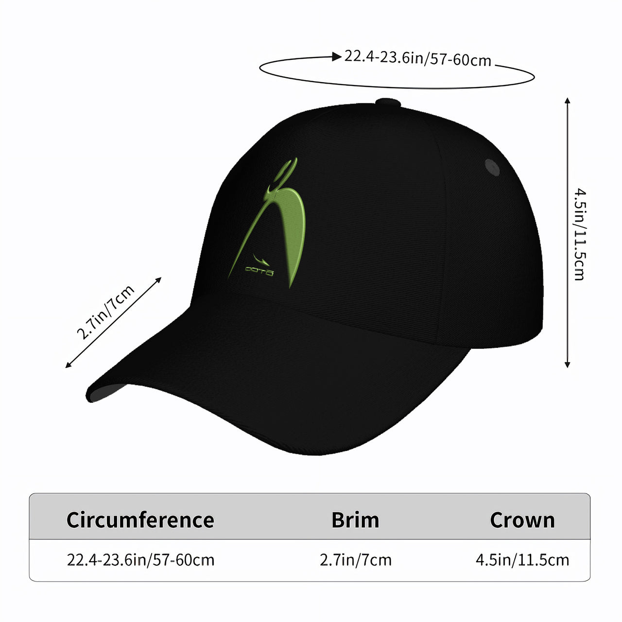 OOTO - BIG STEPPIN GLYPHIC - METALLIC LIME 3D PRINT - HC_T9 Curved Brim Baseball Cap - 1 COLOR -