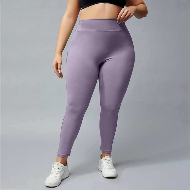 Women's Large Size Mesh Splicing Butt Lift Fitness Sports Yoga Pants - K - PLUS SIZES - 3 COLORS -