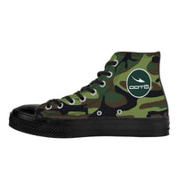 Thumbnail for OOTO - CAMO W/ GN - SF_D71 High Top Canvas Shoes - Black soles - 1 COLOR -