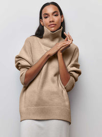 Thumbnail for New loose half turtleneck autumn and winter sweater - K - 6 COLORS -