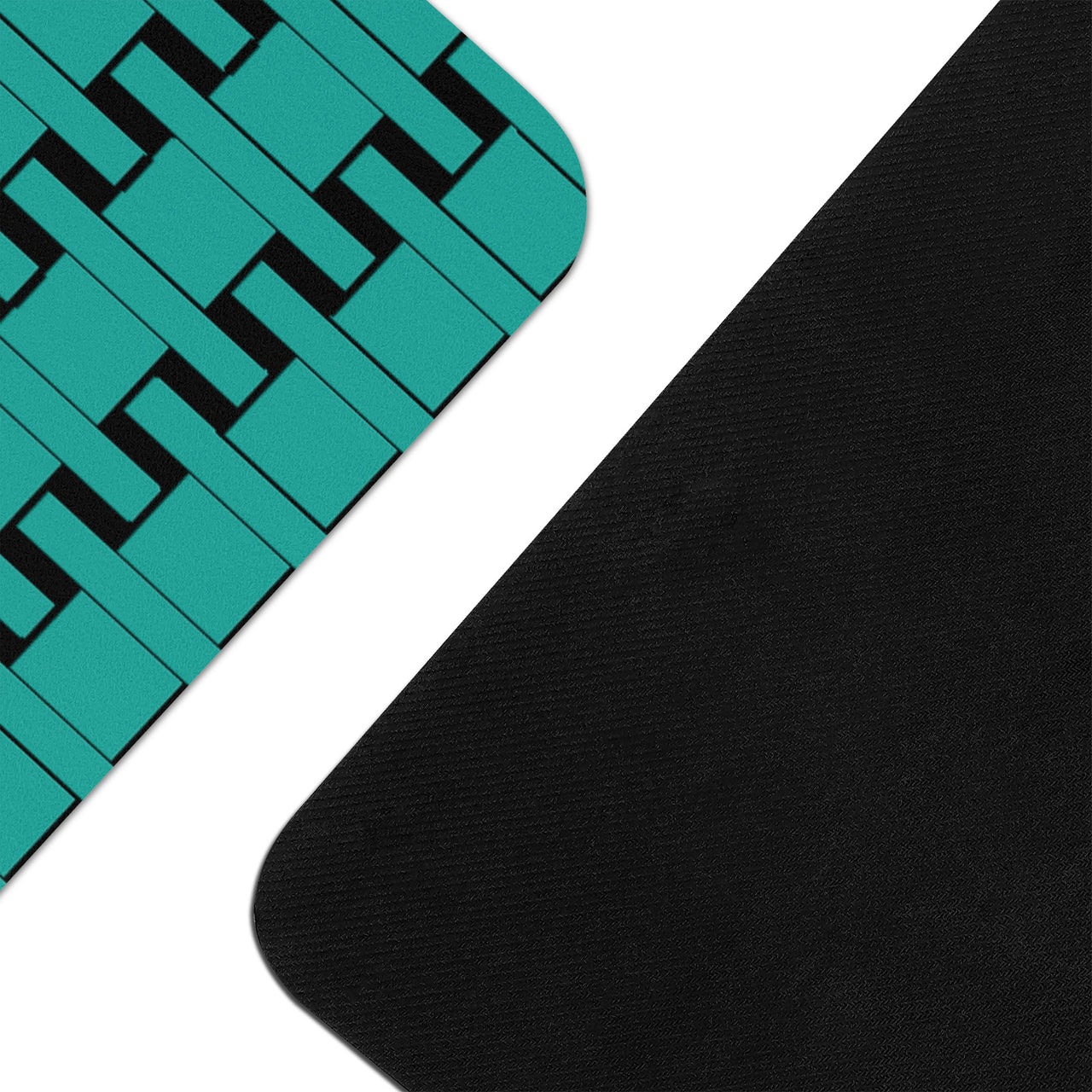 OOTO - Yoga Mat - Turquoise weave on Black -